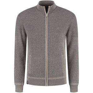 Fellows United Cardigan plated tuck knit Mid brown (52.1121 - 143)