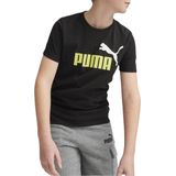 PUMA ESS+ 2 Col Logo Tee B FALSE T-shirt - PUMA Black-Lime Sheen