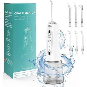 Draagbare Waterflosser met 5 Modes en 6 Vervangbare Jet Tips - Oplaadbaar en IPX7 Waterdicht