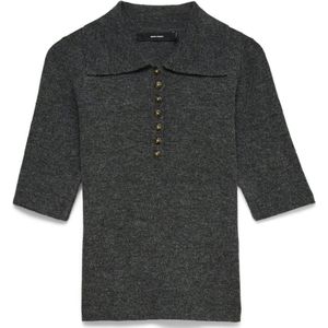 Vero Moda - Vmmarina - Gebreide Trui - Donkergrijs - 2/4 Mouwen