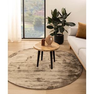 Viscose vloerkleed rond - Pearl bruin 140 cm rond