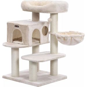 In And OutdoorMatch Luxe Krabpaal voor Katten Ollie - Beige - Zachte Kattenmand Hangmat - Kattenspeelgoed - Geschikt voor Kleine Kittens - 70x60x112cm