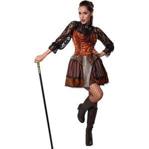 dressforfun - Steampunk gravin XXL - verkleedkleding kostuum halloween verkleden feestkleding carnavalskleding carnaval feestkledij partykleding - 302314