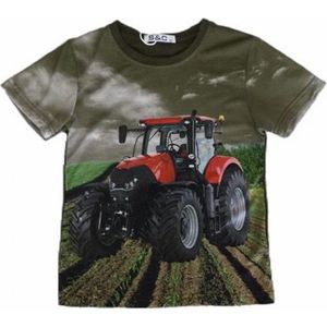 S&c Tractor / Trekker Shirt - Korte Mouw - Case - H209 - Groen - Maat 86/92