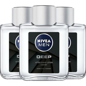 Nivea Men Deep Aftershave Lotion Multi Pack - 3 x 100 ml