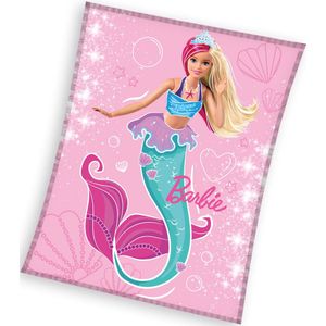 Barbie Plaid Fleece Deken 130x170cm 240GSM Mermaid