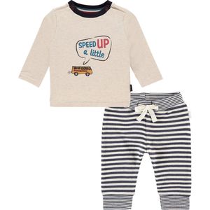 Noppies - Kledingset - 2delig - broek AHIDUD Ebony en shirt MASSENA - Maat 74