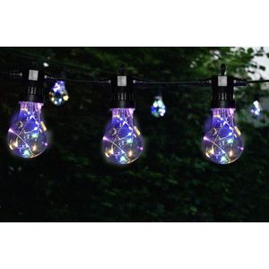 Anna's Collection - Tuinverlichting - Connectable Lichtsnoer 13 meter - 10 lampen - Multi kleur led - Party lights - 7 cm bulbs - Sfeerverlichting buiten - Feestverlichting