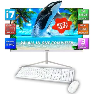 GMR All-in-One PC - Intel i7 - 24 Inch - 16GB RAM - 512GB SSD - Wit
