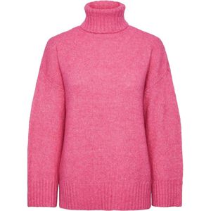Pieces Trui Pcnancy Ls Loose Roll Neck Knit Noo 17139848 Shocking Pink Dames Maat - XS