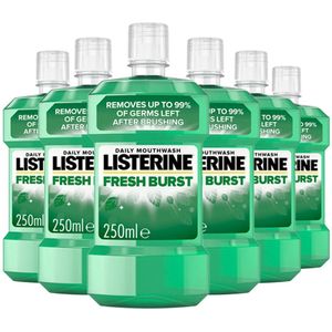 6x Listerine Fresh Burst Mondwater - 250ml