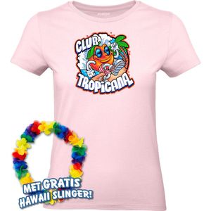 Dames t-shirt Tropical Orange Sunrise | Toppers in Concert 2024 | Club Tropicana | Hawaii Shirt | Ibiza Kleding | Lichtroze Dames | maat XXL