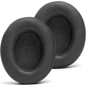 Vervangende oorkussens van proteïne-leer voor over-ear hoofdtelefoon, 2 stuks - Zwart
