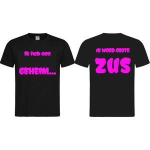 T-shirt Unisex Volwassenen Lol - Festival - carnaval - kermis - feestje - grappig - grappige tekst - Weekend - Tekst - Vrijgezel - Vrijgezellenfeest "Thinking of you" Voodoo Bear | korte mouw | Zwart/fluor pink | maat M
