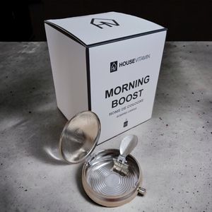 Housevitamin-Scented-Candle-Geurkaars-Rook-Glas-Lichtpuntje-Lichtje-Morging Boost-Minimalistisch-Lichtbron-Gift-Set-Cadeaupakket-Schelpvormig-Asbakje-Kerstcadeau-Kerst-Sint-Sinterklaas-December-Cadeau-Moederdag-Verjaardag-Zus-Vrienden-Zeep-Mini