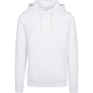 Build Your Brand Heren Zware Pullover Hoodie (Wit)