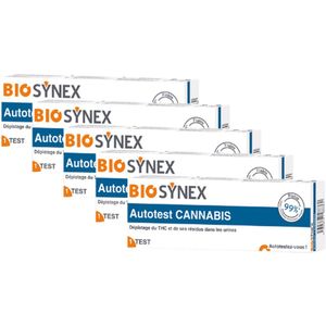BioSynex Cannabis-Zelftest - Urinetest - Drugstest - 5 STUKS - Gevoelig: 50 ng/ml - Snel en Betrouwbaar - THC Detectie Kit