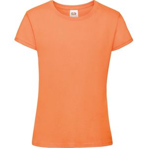 Fruit Of The Loom Girls Sofspun T-shirt met korte mouwen. (Oranje)