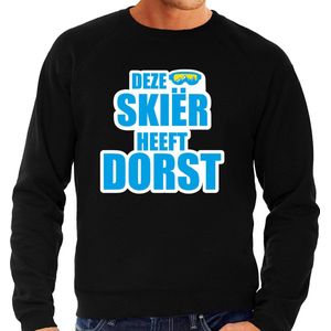 Apres ski trui Deze skieer heeft dorst zwart  heren - Wintersport sweater - Foute apres ski outfit/ kleding/ verkleedkleding XL