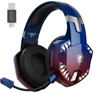 PHOINIKAS G2000 Max - 2.4GHz Draadloze Gaming Headset - met microfoon - Over-ear Koptelefoon - Nintendo Switch/PS4/PS5/PC - Verblindend blauw