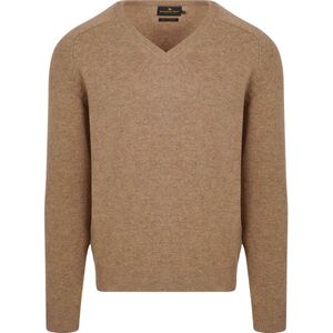 Steppin' Out Trui V-hals Lamswol Camel - Maat XXL - Heren
