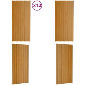 vidaXL Dakpanelen 12 st 100x45 cm gegalvaniseerd staal lichthout - Dakpaneel - Dakpanelen - Dak Paneel - Dak Panelen