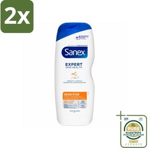 Sanex - Douchegel - Dermo Sensitive - Voor Gevoelige Huid - 600 ml - Voordeelverpakking - 2 stuks - Sanex Dermo Sensitive - Lactoserum