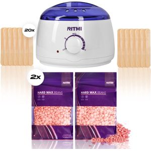 Wax Ontharingsapparaat - Wax Ontharing Set - Wax ontharen - Wit - 200 gram Waxbonen - 20x Spatels - Waxverwarmer