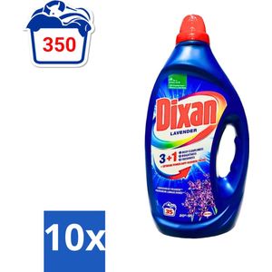 Dixan - Vloeibaar Wasmiddel en Vlekverwijderaar - Witte en Gekleurde Was - Lavendel - 35 Wasbeurten - Bulkverpakking - 10 stuks