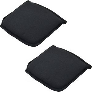 4x Stoelkussens/zitkussens antraciet 46 x 47 cm - Tuinstoelen kussens voor huis en tuin