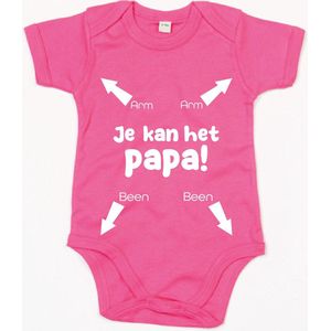 Rompertje Papa Je Kan Het-Fuchsia-3-6 Maanden