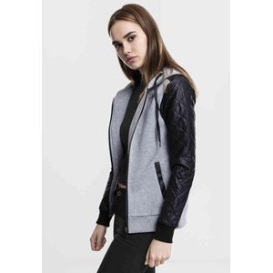 Urban Classics - Diamond Leather Imitation Vest met capuchon - M - Grijs/Zwart