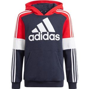 adidas - Essentials Colorblock Hoodie Youth - Hoodie Kids - 116 - Blauw/Rood