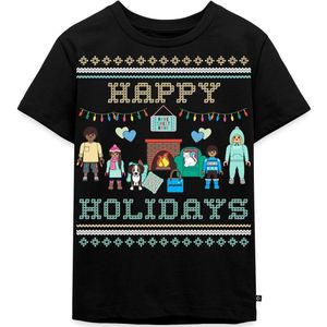 Spreadshirt Playmobil Familie Happy Holidays Ugly Christmas Kinderen Premium Bio T-shirt