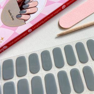 Slayo© - Gellak Stickers - Gentle Grey - Nagelstickers - Gel Nail Wrap - Nail Art Stickers - Nail Art - Gellak Nagels - Gel Nagel Stickers - LED/UV lamp nodig