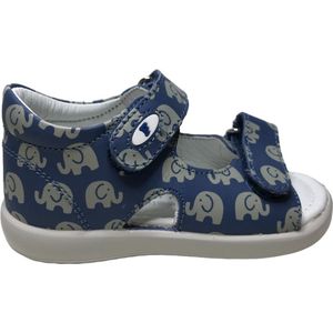 Falcotto - New River - Mt 19 - velcro grijze olifanten lederen sandalen - blauw
