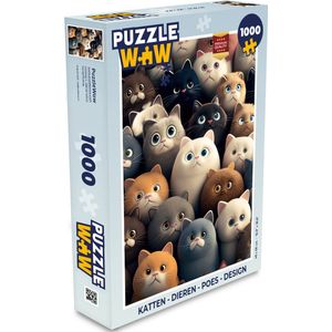 Puzzel Katten - Dieren - Poes - Design - Meiden - Jongens - Legpuzzel - Puzzel 1000 stukjes volwassenen