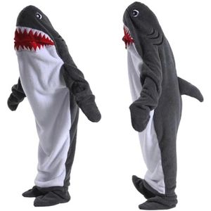 Zachte en Gezellige Haaideken Hoodie Onesie voor Volwassenen en Kinderen