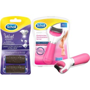 Scholl Velvet Smooth + Scholl navulling -Eeltverwijderaar-Scholl - Scholl Velvet Smooth- Huidverzorging. Eelt verwijderaar – Voetverzorging- SCHOLL eeltverwijderaar voor zijdezachte voeten, rol met speciale vorm voor de hiel.