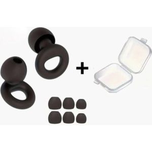 Party Plugs - Earplugs - Reizen - Overprikkeling - Earplugs - Oordopjes draadloos - Zwart - SNR 26 dB - Inclusief Opbergdoosje - Festival Oordopjes - Herbruikbare Gehoorbescherming - Siliconen voor Slaap en Gevoeligheid - 8 Dop