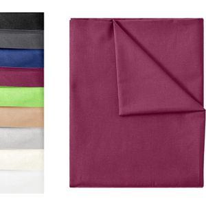 klassieke linnen lakens van 100% katoen, bedlakens zonder elastiek, in vele formaten en kleuren, 180 x 275 cm, bordeaux