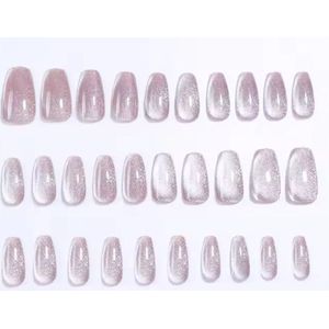 Press On Nails - Mayra - Glassnail - Plaknagels - Trendy - Cateye - Tiktok Trend - Glass nails - Xpressnails.nl