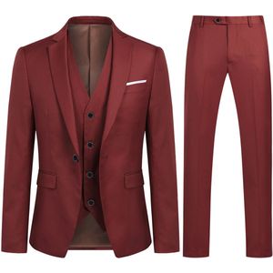 Allthemen Heren Slim Fit 3-delige Moderne Pakken - Herenpak Voor Zakelijke Bruiloften - XS