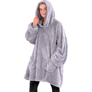 Snug Rug - Fleece deken - Fleece plaid - Premium Oversized Hoodie Deken - Blanket met Mouwen en Capuchon - Heren en Dames - Unisex - Sherpa Fleece - Extra Soft - Lila - fleece deken met mouwen