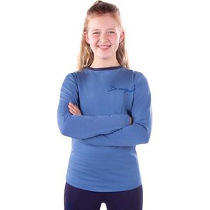 QHP Sportshirt Yazz Junior - maat 98 - smokey blue
