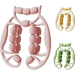 Massager - Diepe weefselmassageroller - Voor benen, dijen en rug - Cellulitis- en spierontspanner - Professionele ronde massager - Voor thuisfitness en spierherstel - Roze