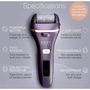 Essy - Elektrische Voetvijl - Oplaadbaar - Waterdichte Eeltverwijderaar