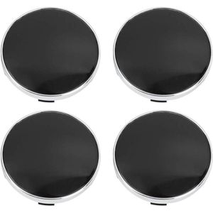 4-delige set Wieldoppen, 60 mm Diameter, 5 Clips, Basis Zwart - Bescherming Auto Wielmoeren