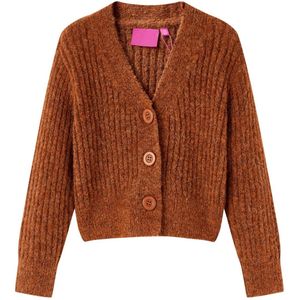 vidaXL - Kindervest - Cognackleurig - Gebreid