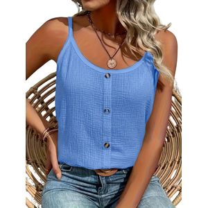 Bovista Topje Dames - Kleding - Shirt - Blouse - Kort - Volwassen - Lichtblauw - Maat L